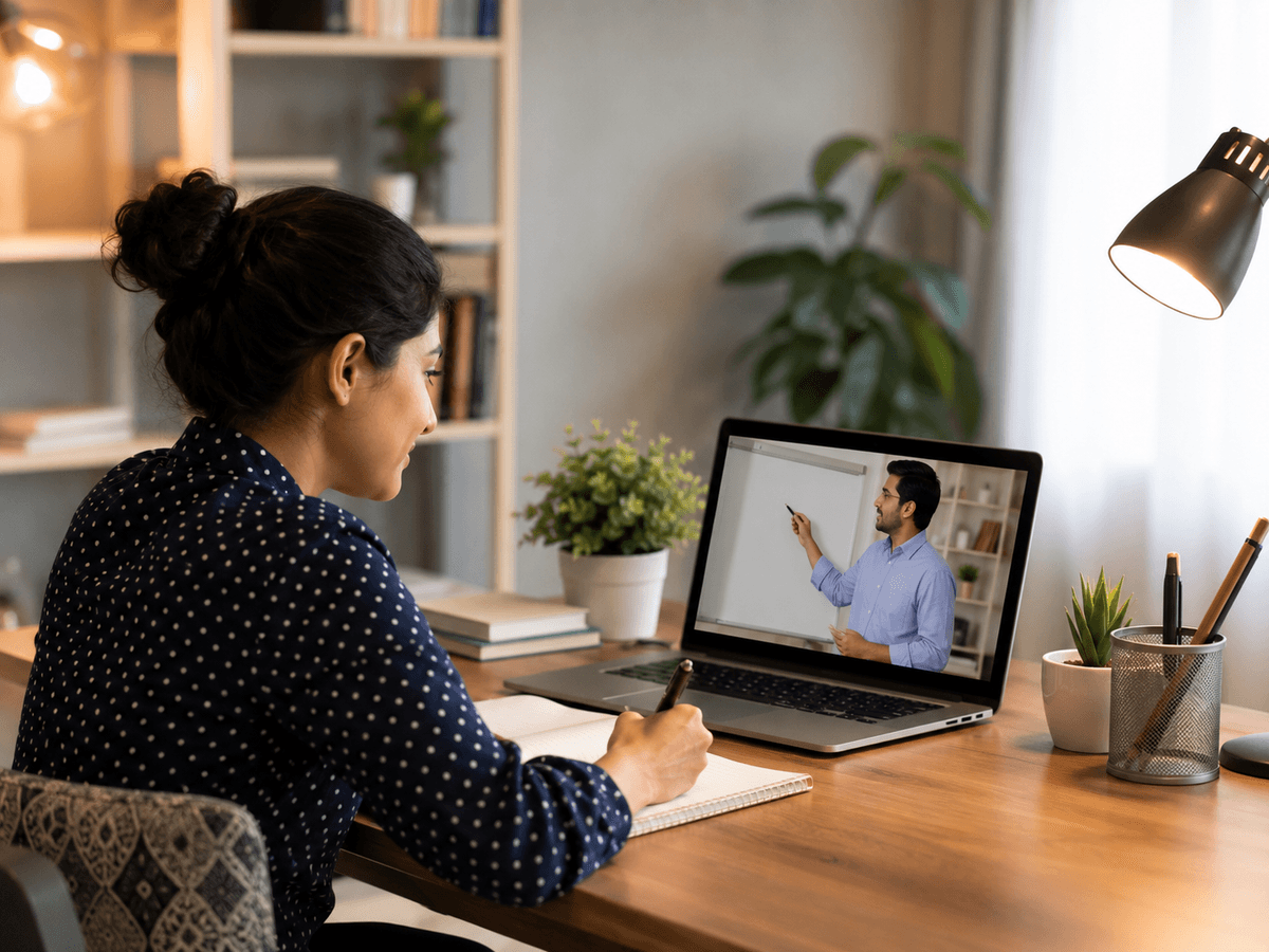 Illustration of a team working together to achieve online learning